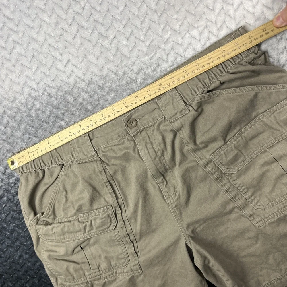 Croft & Barrow Shorts‎ Mens 46 X 9 Olive Cargo Hiking Elastic Waistband